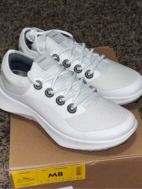 Size 8 Allbirds Golf Dasher Men's Golf Shoes White Blizzard Grey New